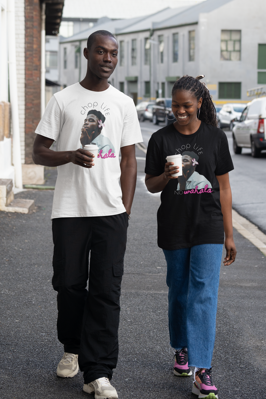 Chop Life No WahaIa black Pidgin lifestyle tee by Attihverse.