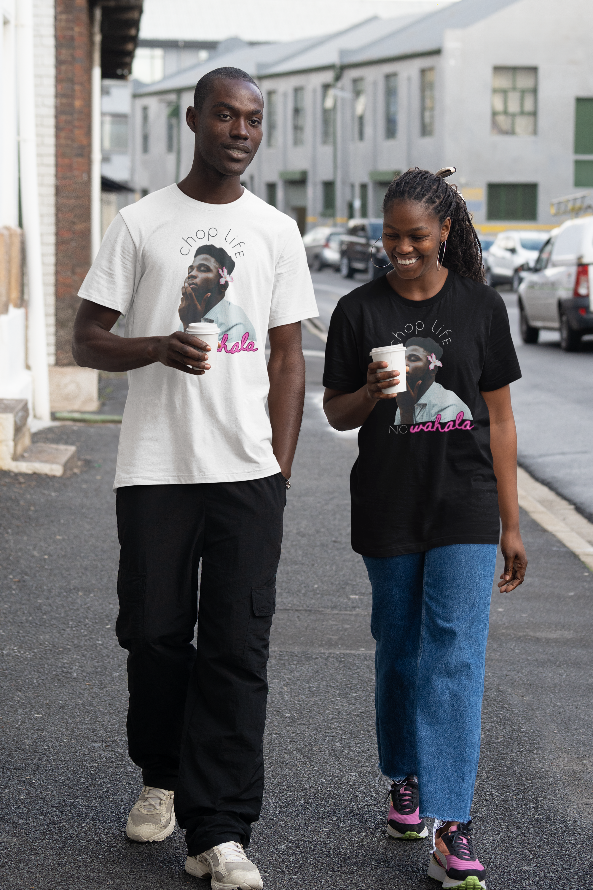 Chop Life No WahaIa black Pidgin lifestyle tee by Attihverse.