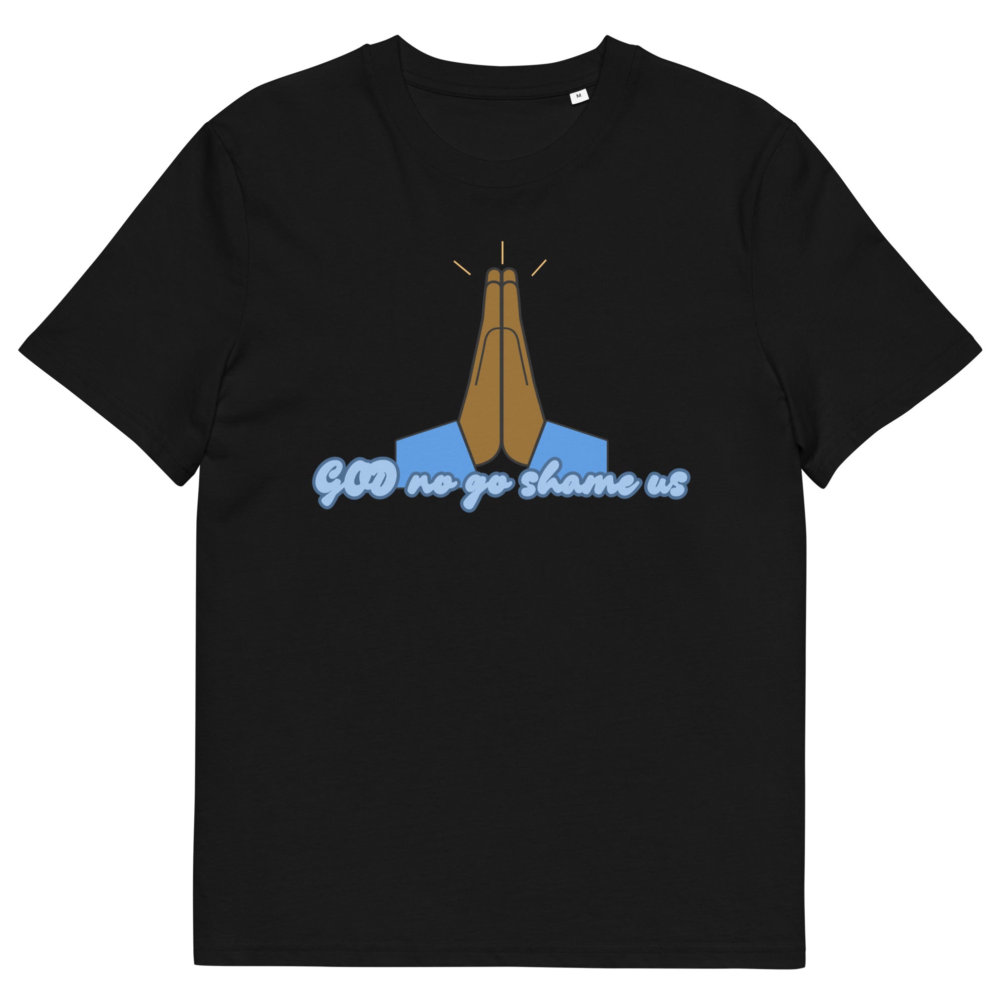 God No Go Shame Us black Pidgin faith tee by Attihverse.