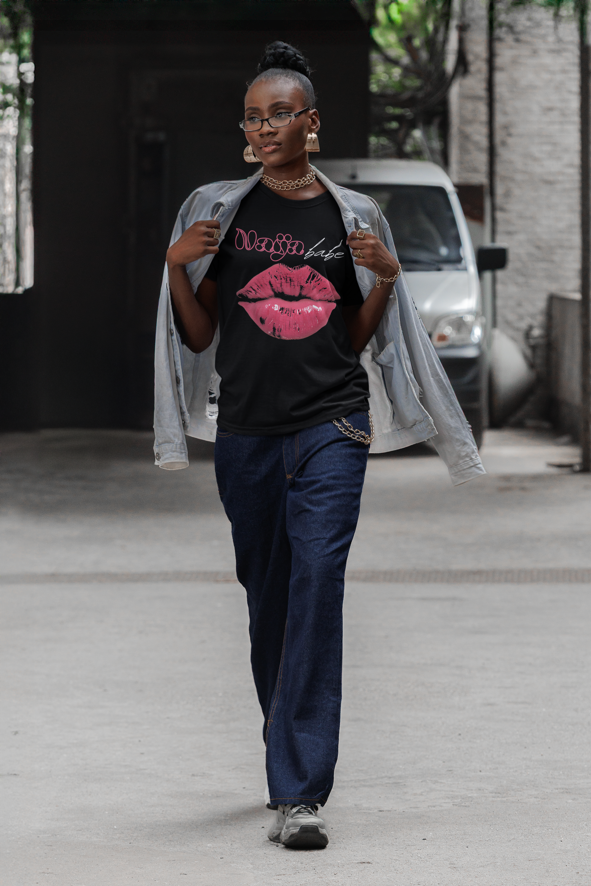 Naija Babe black Nigerian pride tee by Attihverse — Pidgin-inspired.