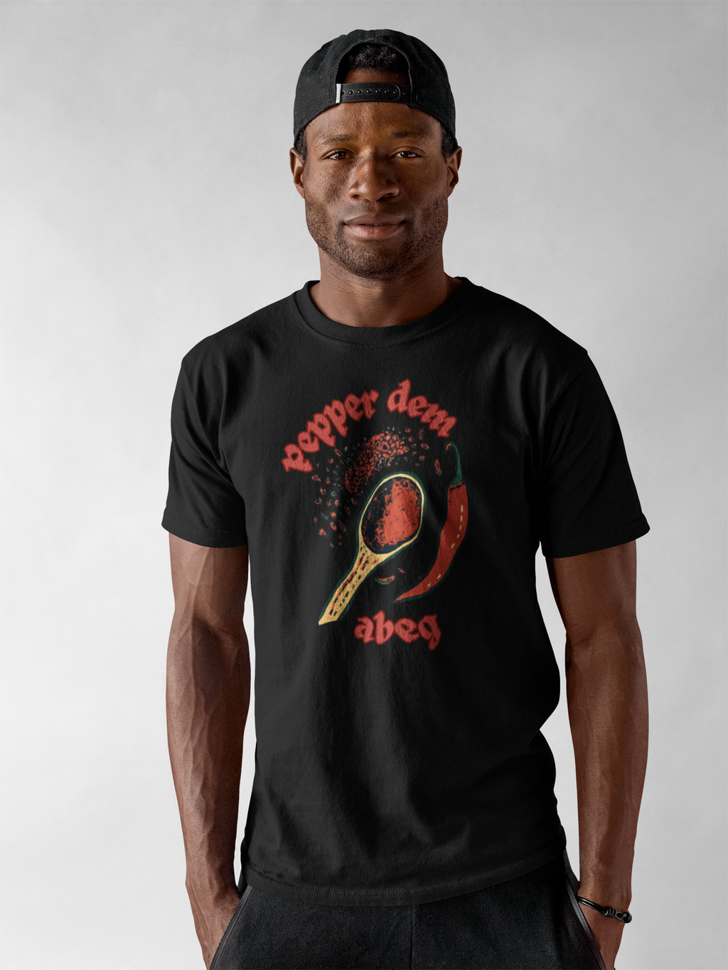 Pepper Dem Abeg Tee — Black