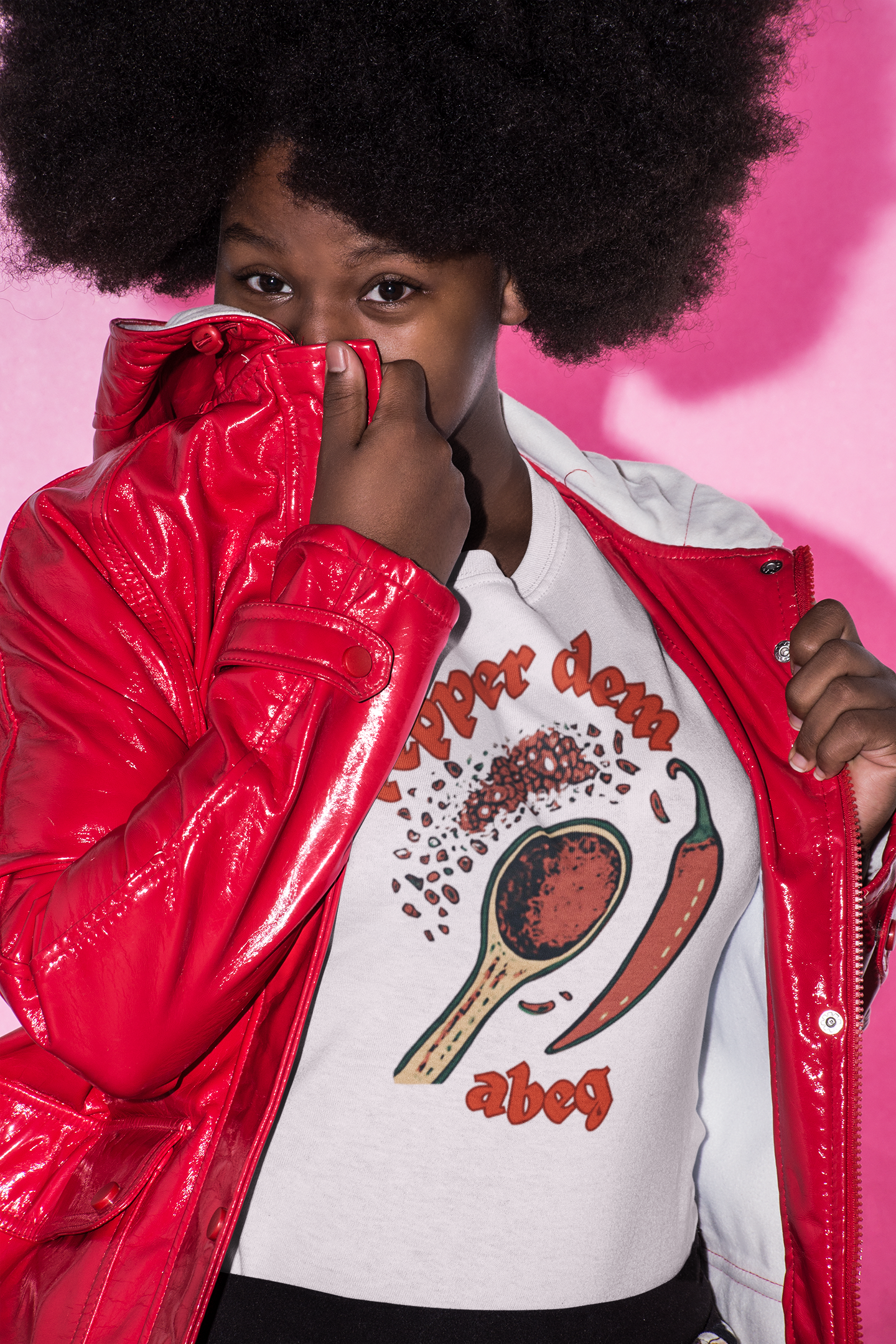 Pepper Dem Abeg Tee — White